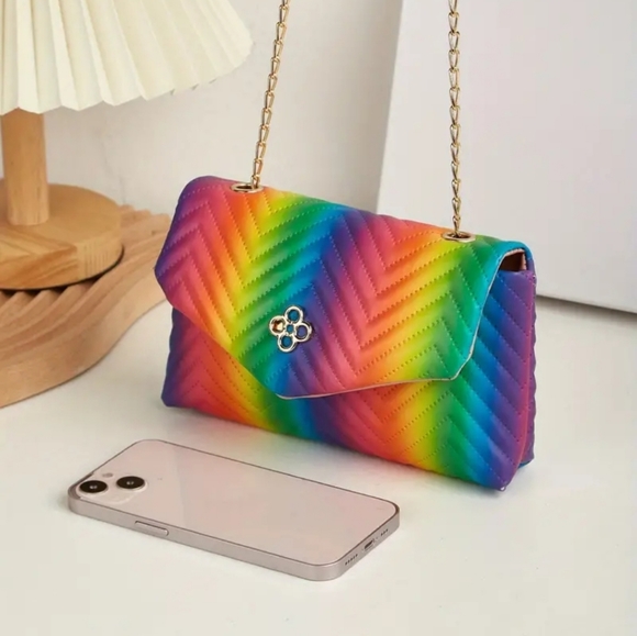 Rainbow Quilted Crossbody Bag - Picture 3 of 6